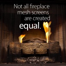 Fireplace Mesh Screen Curtain. 22" High (9-22). Includes 2 Panels  each 24" Wide. Cool Grip Matte Black Screen Pulls Included. - B000HPPDHI